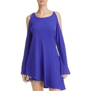 Free People | Clear Skies Purple Cold Shoulder Asymmetrical Tunic Dress S